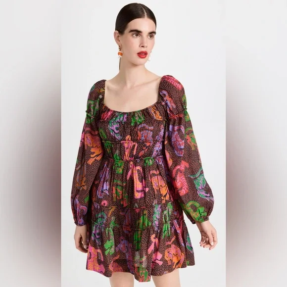 FARM Rio Wild Leopards Black Midi Dress - Picture 2 of 16